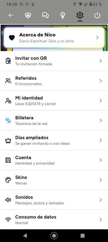 Pantalla de Configuración