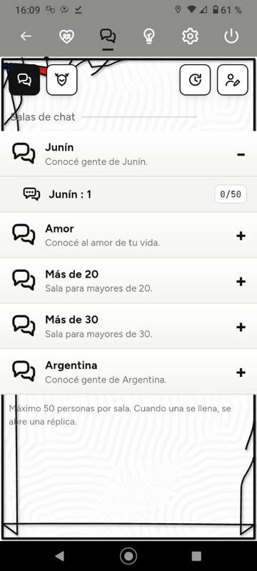 Pantalla de Salas